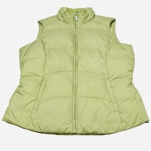 Eddie Bauer Goose Down Vest, Size M Tall, Light Apple Green